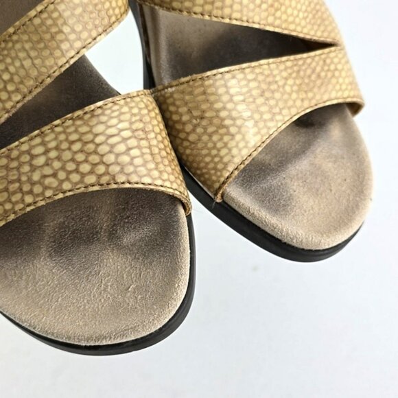 Mephisto Women's Patent Reptile Leather Slip On Strappy Wedge Sandals Size 36 - Picture 9 of 16